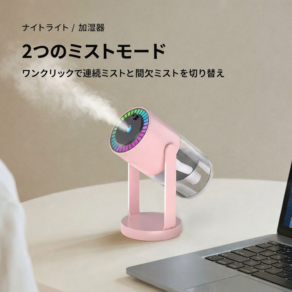 日本で大人気！星空プロジェクション付きUSBミニ加湿器✨🌙💧リラックス空間を演出