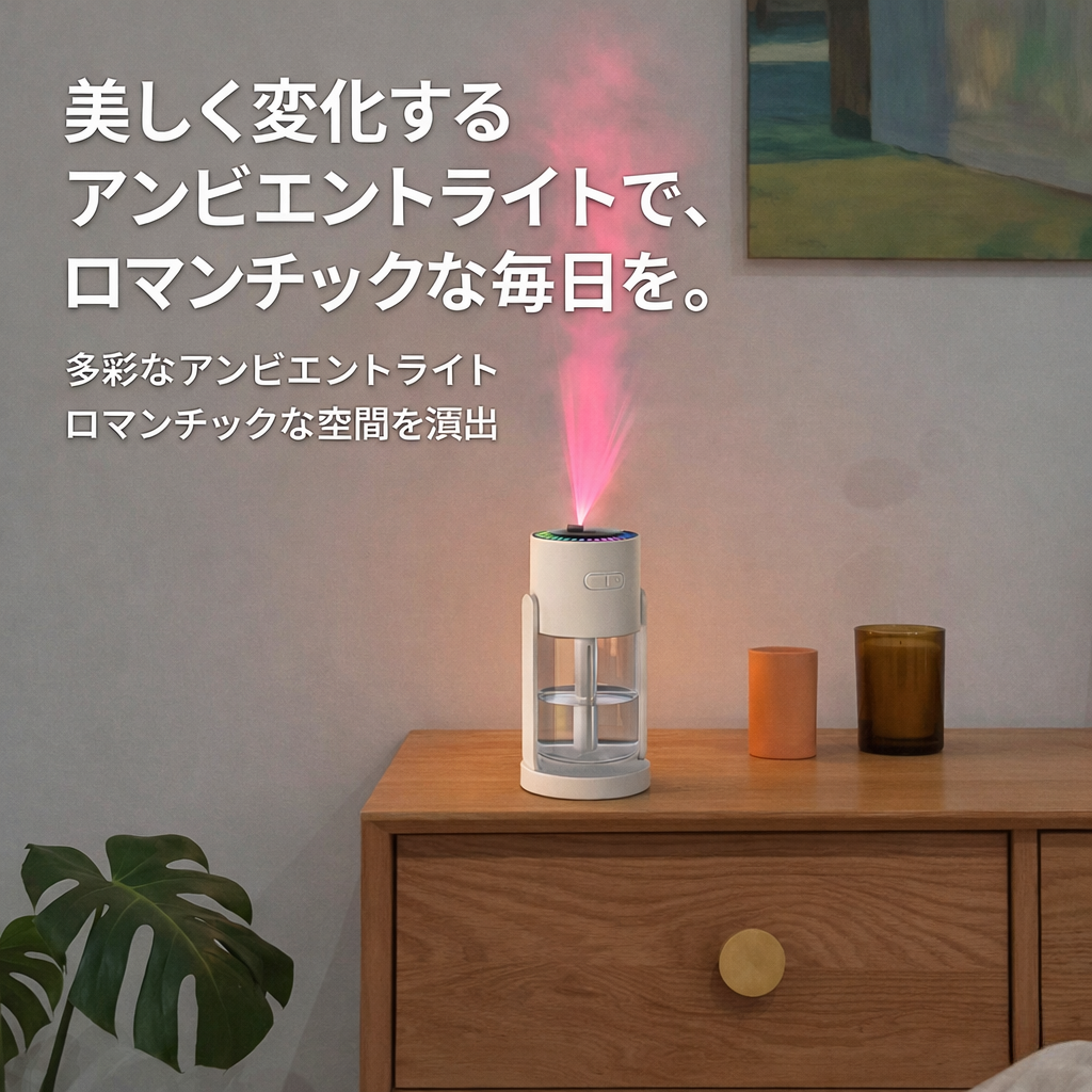 日本で大人気！星空プロジェクション付きUSBミニ加湿器✨🌙💧リラックス空間を演出