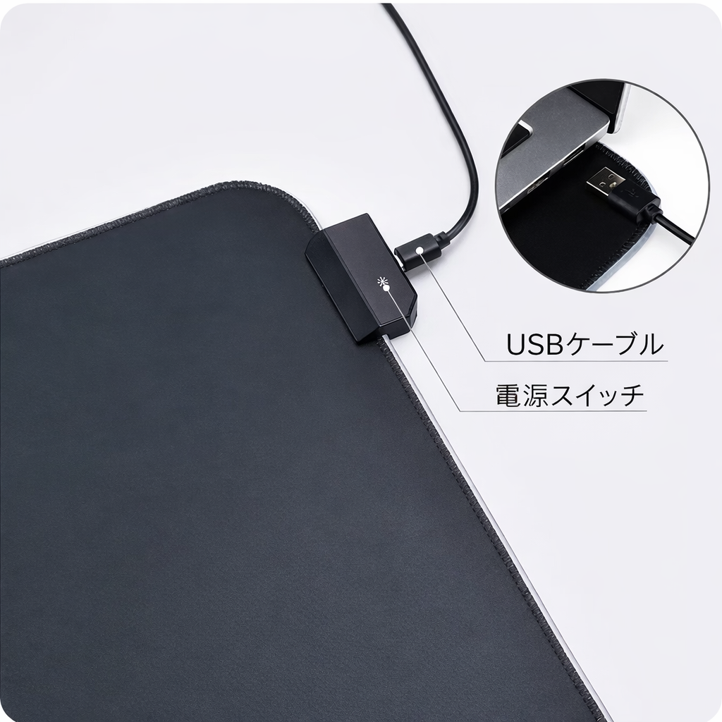 日本で大人気！Tokonoma™ RGBゲーミングマウスパッド✨ 防水仕様 🌈🎮