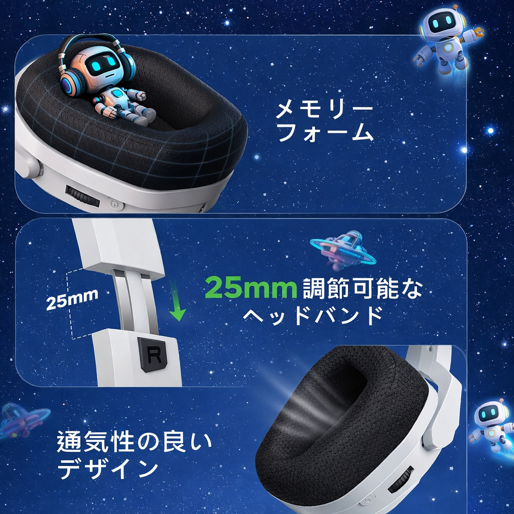 🎧🎮 Tokohoma™ ワイヤレスゲーミングヘッドセット 充電スタンド付き ✨