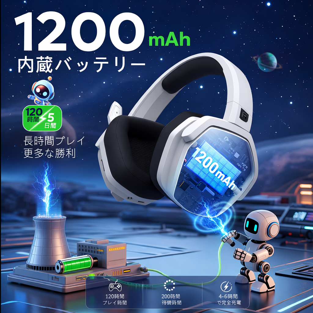 🎧🎮 Tokohoma™ ワイヤレスゲーミングヘッドセット 充電スタンド付き ✨
